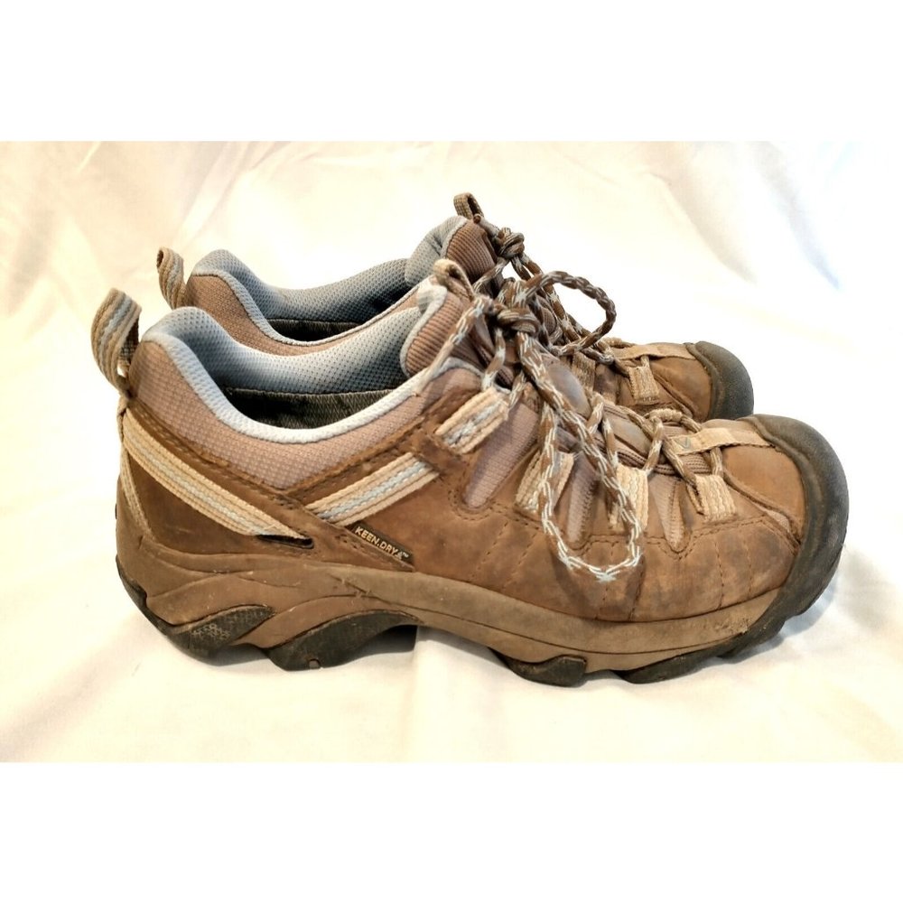 Keen Womens Targhee II Keen-Dry Waterproof Hiking Boot Shoes Size 8.5 Teal Gray